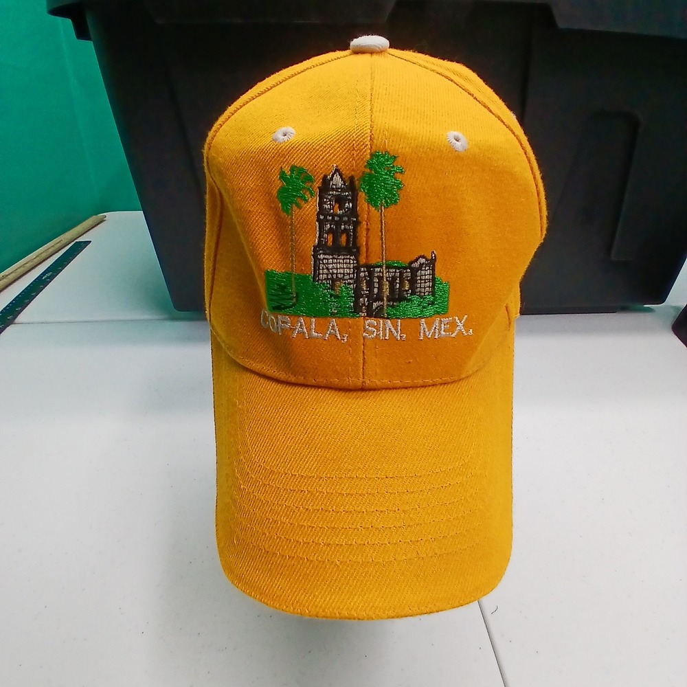Copala Mexico Souvenir Hat OS Yellow Embroidered Sinaloa Travel Cap